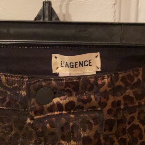 L’agencd mid rise leopard pattern coated pant - Picture 2 of 6